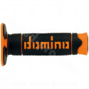 REVETEMENT POIGNEE DOMINO OFFROAD BI-COMPOSANTS NOIR / ORANGE A260 CLOSED END 120mm (LA PAIRE)
