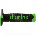 REVETEMENT POIGNEE DOMINO OFFROAD BI-COMPOSANTS NOIR / VERT A260 CLOSED END 120mm (LA PAIRE)