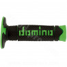 REVETEMENT POIGNEE DOMINO OFFROAD BI-COMPOSANTS NOIR / VERT A260 CLOSED END 120mm (LA PAIRE)