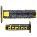 REVETEMENT POIGNEE DOMINO OFFROAD NOIR / JAUNE A360 CLOSED END 120-123mm (LA PAIRE)