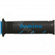 REVETEMENT POIGNEE DOMINO ROAD BI-COMPOSANTS NOIR / BLEU A250 OPEN END 120-125mm (LA PAIRE)