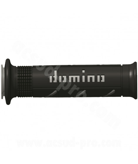 REVETEMENT POIGNEE DOMINO ROAD BI-COMPOSANTS NOIR / GRIS A250 OPEN END 120-125mm (LA PAIRE)