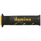 REVETEMENT POIGNEE DOMINO ROAD BI-COMPOSANTS NOIR / JAUNE A250 OPEN END 120-125mm (LA PAIRE)