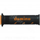 REVETEMENT POIGNEE DOMINO ROAD BI-COMPOSANTS NOIR / ORANGE  A250 OPEN END 120-125mm (LA PAIRE)
