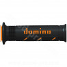 REVETEMENT POIGNEE DOMINO ROAD BI-COMPOSANTS NOIR / ORANGE  A250 OPEN END 120-125mm (LA PAIRE)