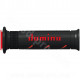 REVETEMENT POIGNEE DOMINO ROAD BI-COMPOSANTS NOIR / ROUGE A250 OPEN END 120-125mm (LA PAIRE)