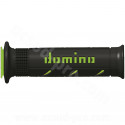 REVETEMENT POIGNEE DOMINO ROAD BI-COMPOSANTS NOIR / VERT A250 OPEN END 120-125mm (LA PAIRE)
