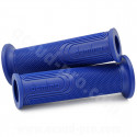 REVETEMENT POIGNEE DOMINO STYLE BLEU /  DEBOUCHE POUR EMBOUT GUIDON / L : 120mm  (LA PAIRE)