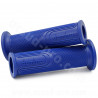 REVETEMENT POIGNEE DOMINO STYLE BLEU /  DEBOUCHE POUR EMBOUT GUIDON / L : 120mm  (LA PAIRE)