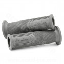 REVETEMENT POIGNEE DOMINO STYLE GRIS / DEBOUCHE POUR EMBOUT GUIDON / L : 120mm (LA PAIRE)