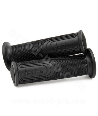 REVETEMENT POIGNEE DOMINO STYLE NOIR / BOUCHE POUR EMBOUT GUIDON / L : 120mm (LA PAIRE)