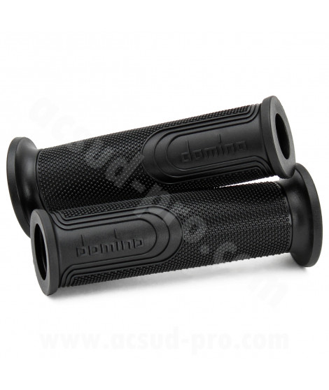 REVETEMENT POIGNEE DOMINO STYLE NOIR / DEBOUCHE POUR EMBOUT GUIDON / L : 120mm (LA PAIRE)