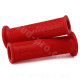 REVETEMENT POIGNEE DOMINO STYLE ROUGE  / DEBOUCHE POUR EMBOUT GUIDON / L : 120mm   (LA PAIRE)
