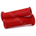 REVETEMENT POIGNEE DOMINO STYLE ROUGE  / DEBOUCHE POUR EMBOUT GUIDON / L : 120mm   (LA PAIRE)