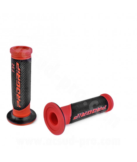 REVETEMENT POIGNEE PROGRIP 732 ROUGE / NOIR CLOSED END 125mm (LA PAIRE)