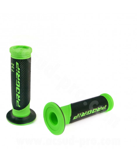 REVETEMENT POIGNEE PROGRIP 732 VERT FLUO / NOIR CLOSED END 125mm (LA PAIRE)