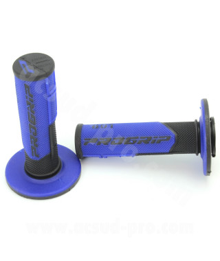 REVETEMENT POIGNEE PROGRIP 801 NOIR / BLEU CLOSED END 115mm (CROSS/MX) (LA PAIRE)