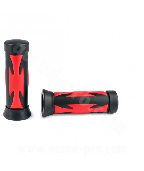 REVETEMENT POIGNEE TNT KUSTOM NOIR / ROUGE (LA PAIRE)