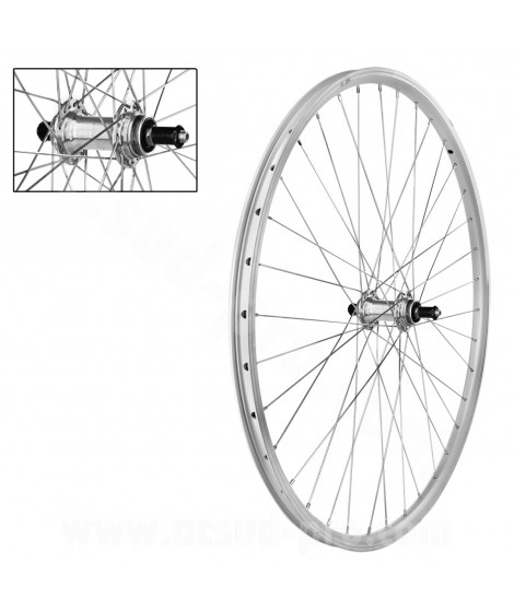 ROUE ARRIERE VELO 700x35 VTC 28" ALU DOUBLE PAROI EXE ROUE LIBRE 7/8V.  BLOCAGE (ETRTO 19-622)