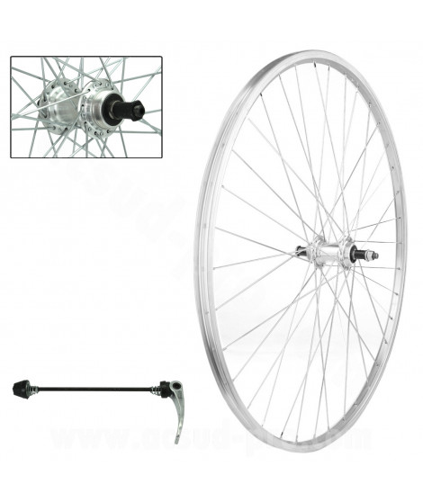 ROUE ARRIERE VELO 700x35 VTC 28" ROUE LIBRE A VISSER / A BLOCAGE 25mm (ETRTO 19-622)