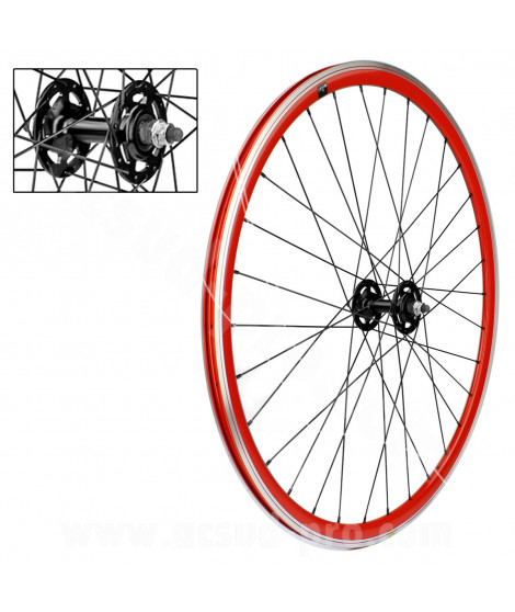 ROUE AVANT VELO 700C VELOX FIXIE ROUGE ALU 30mm