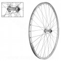 ROUE AVANT VELO 700x35 VTC 28" BLOCAGE JANTE ARGENT MACH1 ER10. MOYEU MICHE MAGNUM V-BRAKE 36 TROUS (ETRTO 19-622)