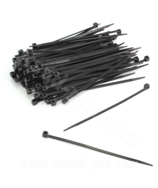 SACHET DE COLLIERS RISLAN  NOIR 98 X 2.5mm (SACHET DE 100 PIECES)