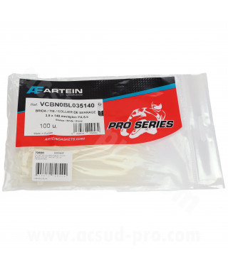 SACHET DE COLLIERS RISLAN  NYLON BLANC 3.5X140  (SACHET DE 100 PIECES)