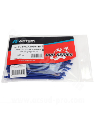SACHET DE COLLIERS RISLAN  NYLON BLEU 3.5X140  (SACHET DE 100 PIECES)