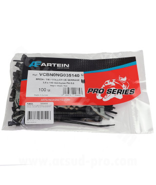 SACHET DE COLLIERS RISLAN  NYLON NOIR 3.5X140  (SACHET DE 100 PIECES)