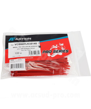 SACHET DE COLLIERS RISLAN  NYLON ROUGE 3.5X140  (SACHET DE 100 PIECES)