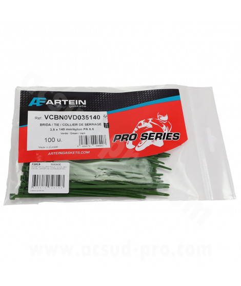 SACHET DE COLLIERS RISLAN  NYLON VERT 3.5X140  (SACHET DE 100 PIECES)