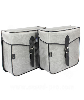 SACOCHE ARRIERE VELO SPORFABRIC S14 STYLE VINTAGE GRIS 30X30X11cm (LA PAIRE)