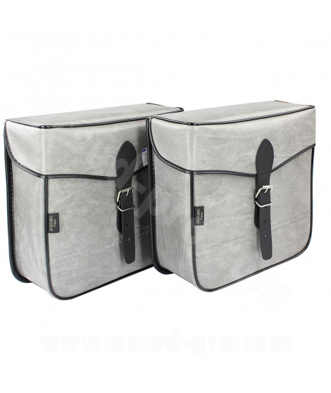 SACOCHE ARRIERE VELO SPORFABRIC S14 STYLE VINTAGE GRIS 30X30X11cm (LA PAIRE)