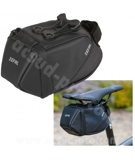 SACOCHE DE SELLE VELO ZEFAL IRON PACK 2 TF PACK M NOIR FIXATION RAIL DE SELLE