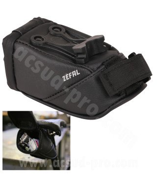 SACOCHE DE SELLE VELO ZEFAL IRON PACK 2 TF PACK S NOIR FIXATION RAIL DE SELLE