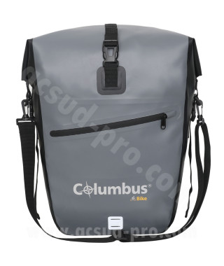SACOCHE IMPERMEABLE COLUMBUS POUR PORTE BAGAGES 20L GRIS/NOIR 42X28X18