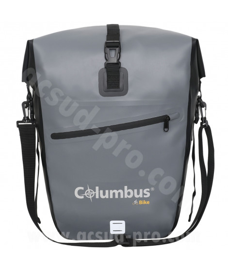 SACOCHE IMPERMEABLE COLUMBUS POUR PORTE BAGAGES 20L GRIS/NOIR 42X28X18