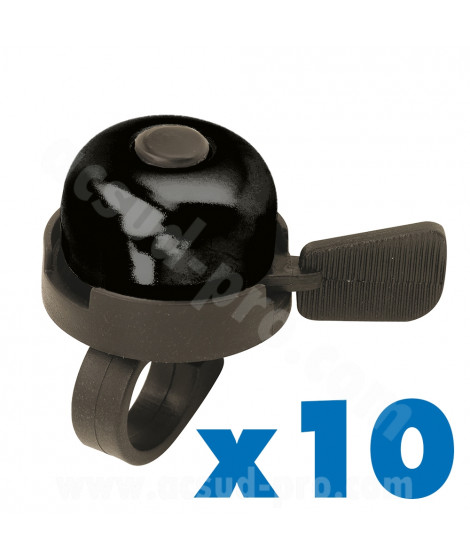 SONNETTE TIMBRE A LEVIER NOIR Ø38mm (LOT DE 10)