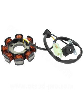 STATOR ALLUMAGE SCOOTER ADAPT. SYM JET4 / FIDDLE 2 / PEUGEOT TWEET / VIVACITY / SPEEDFIGHT 4T (OEM : 31120-AAA-A00)