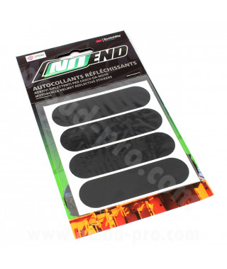 STICKERS REFLECHISSANTS NOIRS POUR CASQUES (FORMAT HOMOLOGUE ECE 324)