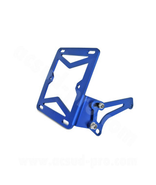 SUPPORT LATERAL PLAQUE IMMATRICULATION ADAPT. YAMAHA BOOSTER / NITRO BLEU ANODISE