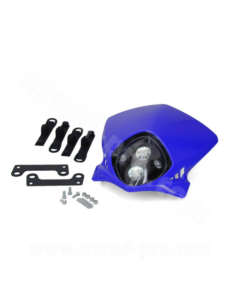 TETE DE FOURCHE ENDURO BI HALOGENE DUKE BLEU  *
