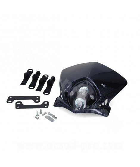 TETE DE FOURCHE ENDURO BI HALOGENE DUKE IMIT CARBONE YM3241 *
