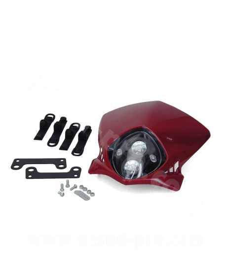 TETE DE FOURCHE ENDURO BI HALOGENE DUKE ROUGE YM3241 *