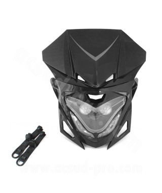 TETE DE FOURCHE ENDURO BI HALOGENE + LEDS WINTERBEE TYPE R8 NOIR *