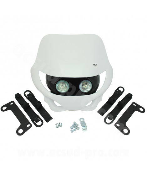 TETE DE FOURCHE ENDURO HALOGENE DOUBLE OPTIQUE BLANC *