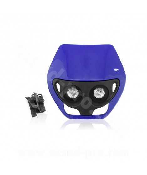 TETE DE FOURCHE ENDURO HALOGENE DOUBLE OPTIQUE BLEU *