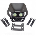 TETE DE FOURCHE ENDURO HALOGENE DOUBLE OPTIQUE NOIR *