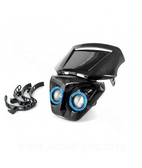 TETE DE FOURCHE NOIR TRANSFORMER HALOGENES + LEDS *